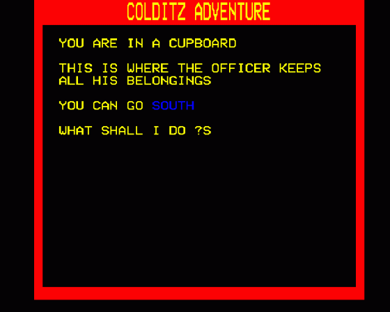 Colditz Adventure Screenshot 8 (BBC Model B)