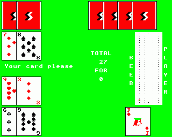 Cribbage Screenshot 5 (BBC Model B)