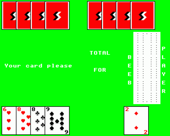 Cribbage Screenshot 6 (BBC Model B)