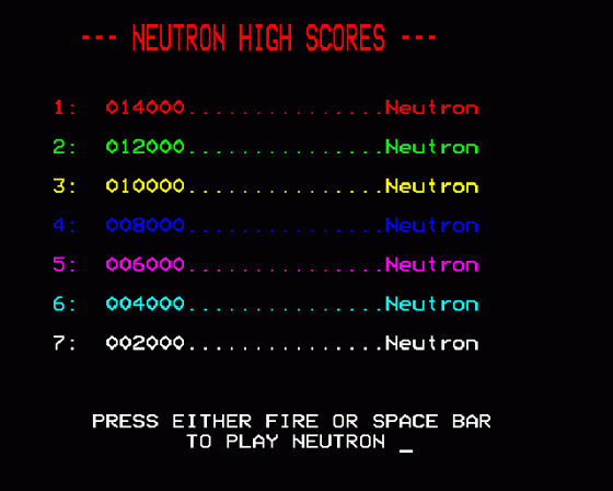 Neutron Screenshot 8 (BBC Model B)