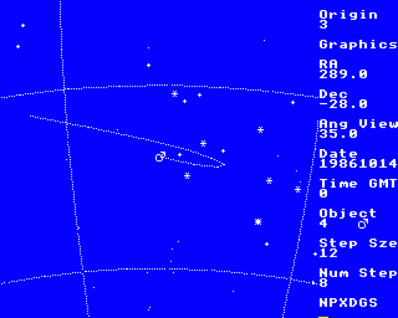 Planetarium Screenshot 5 (BBC Model B)