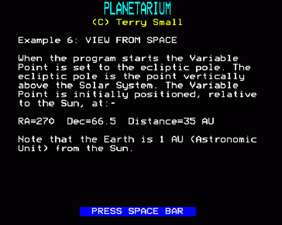 Planetarium Screenshot 25 (BBC Model B)