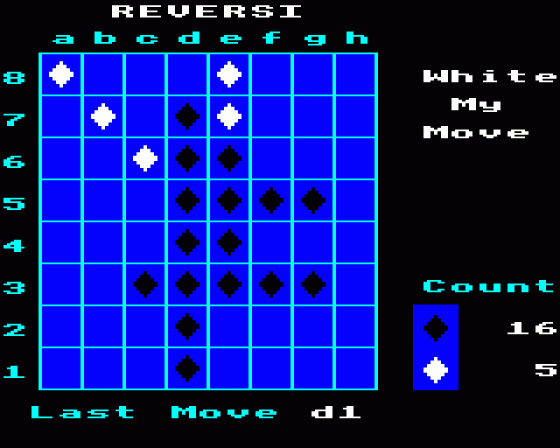 Reversi Screenshot 5 (BBC Model B)