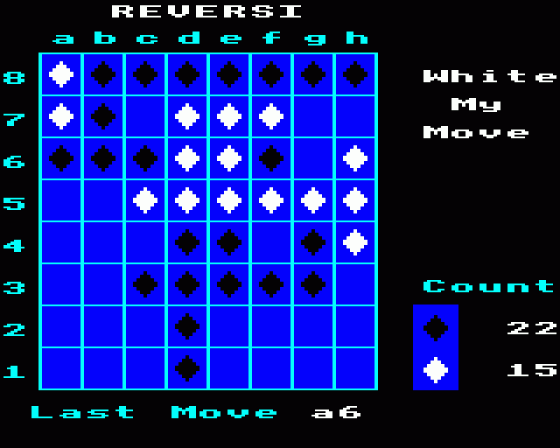 Reversi Screenshot 7 (BBC Model B)