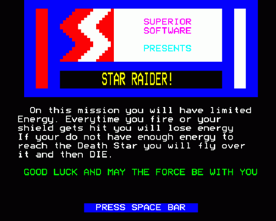 Star Raider Screenshot 6 (BBC Model B)