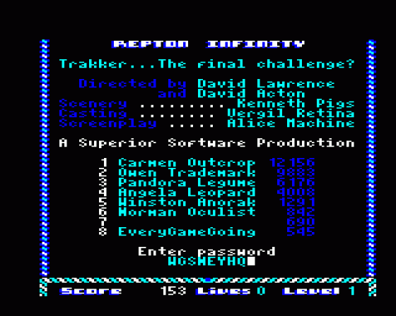 Repton Infinity Screenshot 45 (BBC Master Compact)