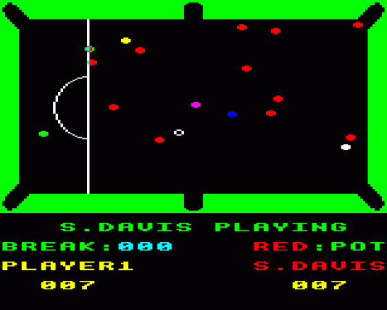 Steve Davis Snooker Screenshot 9 (BBC Model B)