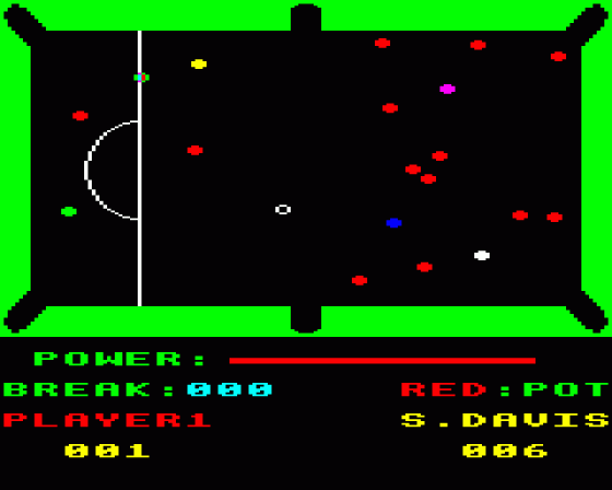 Steve Davis Snooker Screenshot 15 (BBC Model B)