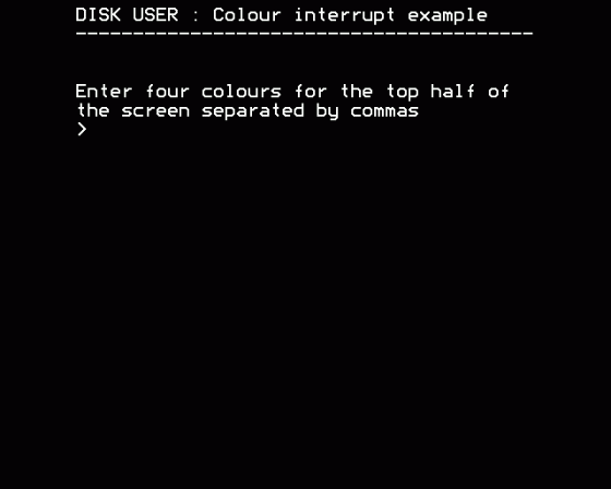 Colour Interrupt Demo