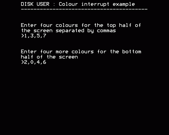 Colour Interrupt Demo