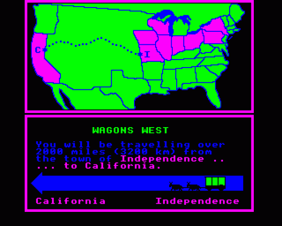 Wagons West Screenshot 9 (BBC Model B)