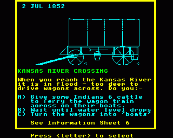 Wagons West Screenshot 18 (BBC Model B)