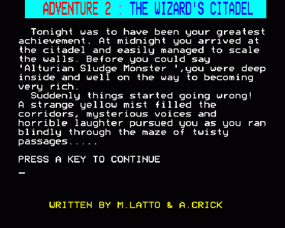 Adventure 2: The Wizard's Citadel Screenshot 7 (BBC Model B)