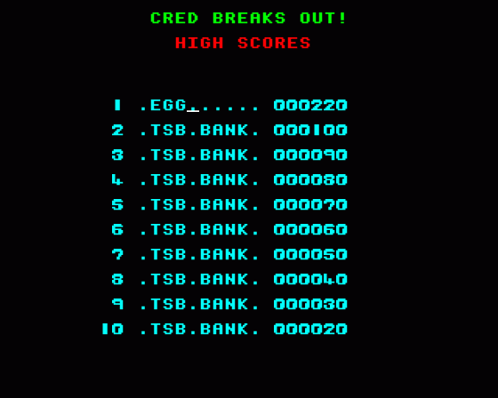 Cred Breaks Out Screenshot 10 (BBC Model B)