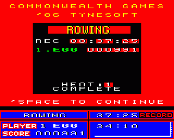 Commonwealth Games Screenshot 34 (BBC B/B+/Master 128)