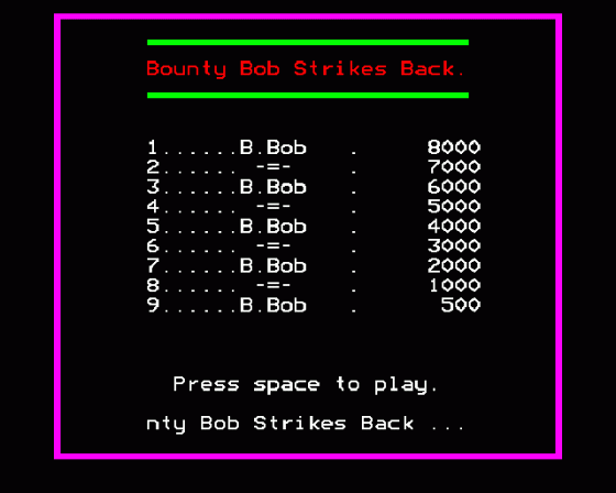 Bounty Bob Strikes Back Screenshot 9 (BBC B/B+/Master 128)