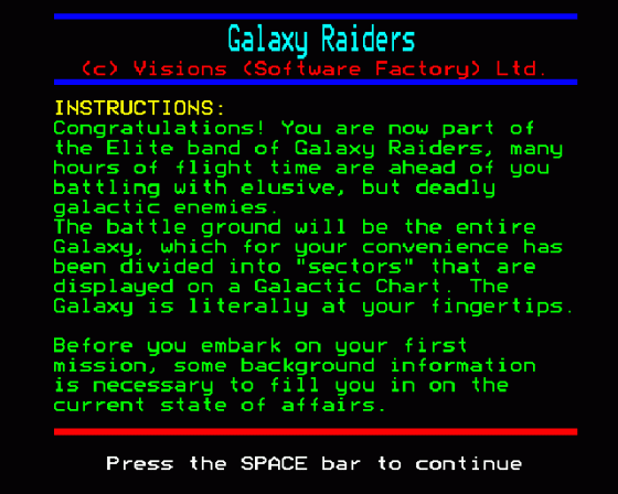 Galaxy Raiders Screenshot 7 (BBC Model B)