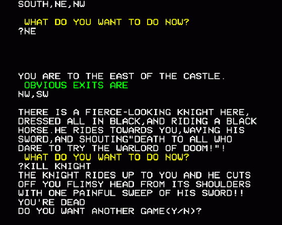 Warlord Of Doom Screenshot 7 (BBC Model B)