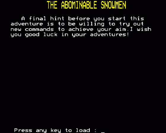 The Abominable Snowmen Screenshot 9 (BBC Model B)