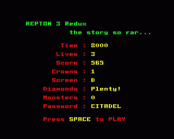 Repton 3 Redux Screenshot 8 (BBC Master 128/Master Compact)