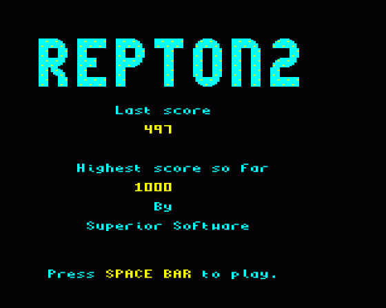 Repton 2 Screenshot 40 (BBC Master Compact)