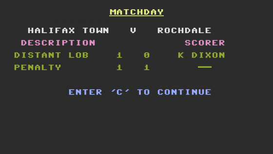 League Challenge Screenshot 5 (Commodore 16/Plus 4)