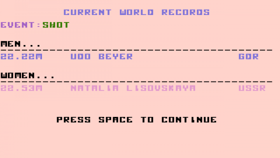 Olympiad Screenshot 7 (Commodore 16/Plus 4)