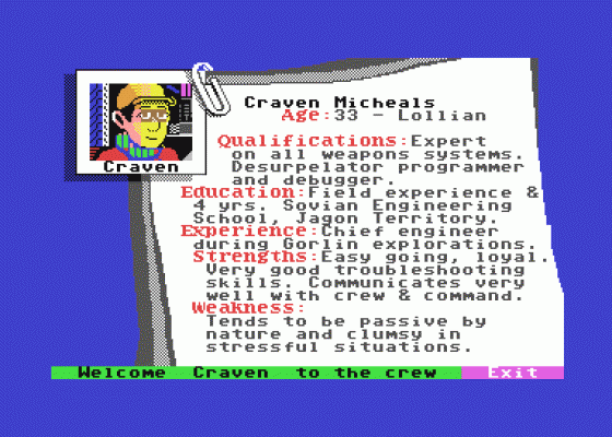 Psi-5 Trading Company Screenshot 27 (Commodore 64)