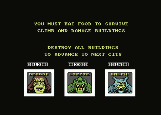 Rampage Screenshot 6 (Commodore 64/128)