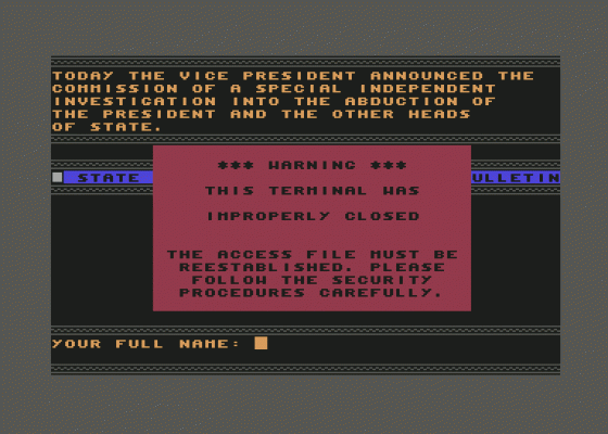 President Screenshot 8 (Commodore 64)