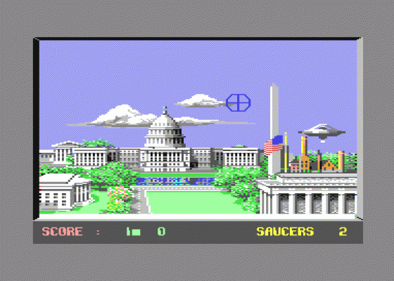 Saucer Attack Screenshot 1 (Commodore 64)