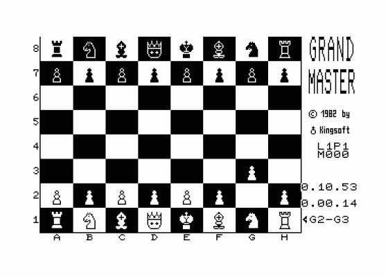 Grandmaster Chess Screenshot 1 (Commodore 64)