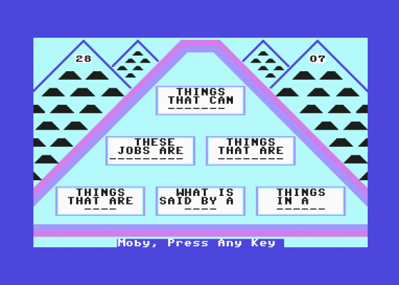 The $100,000 Pyramid Screenshot 10 (Commodore 64/128)