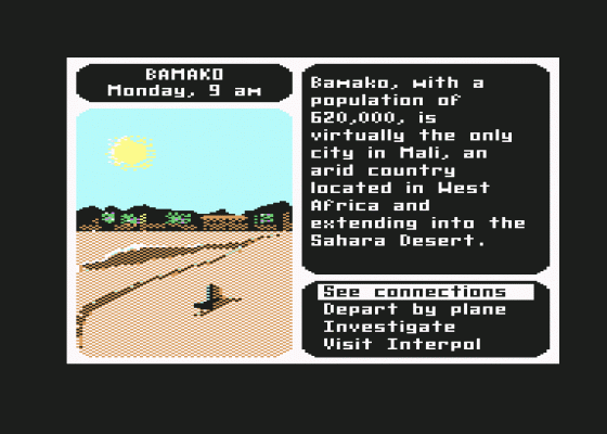 Where In The World Is Carmen Sandiego? Screenshot 22 (Commodore 64)