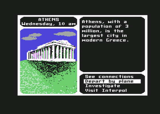 Where In The World Is Carmen Sandiego? Screenshot 25 (Commodore 64)