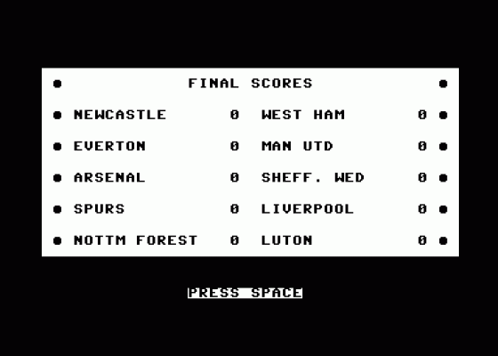 Brian Clough's Football Fortunes Screenshot 6 (Commodore 64/128)