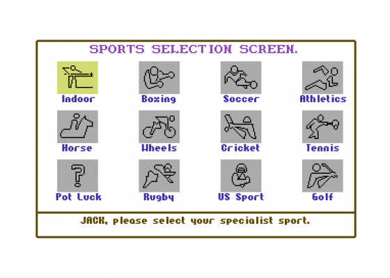 Sporting Triangles Screenshot 8 (Commodore 64/128)