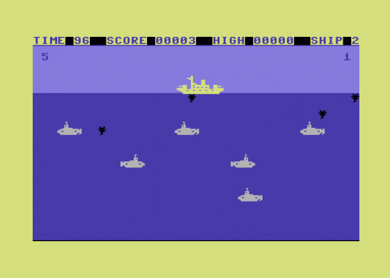 Depth Charge Screenshot 1 (Commodore 64)