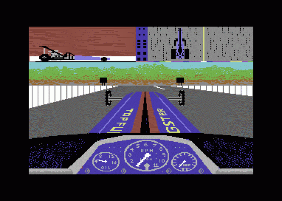 Shirley Muldowneys Top Fuel Challenge Screenshot 1 (Commodore 64)