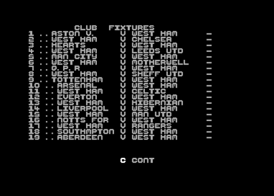 2 Player Soccer Squad Screenshot 5 (Commodore 64/128)