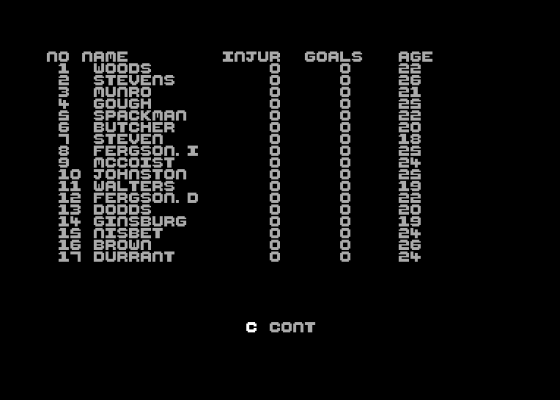 2 Player Soccer Squad Screenshot 6 (Commodore 64/128)