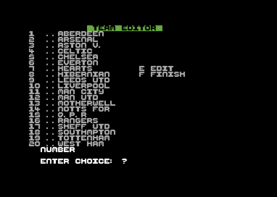 2 Player Soccer Squad Screenshot 10 (Commodore 64/128)