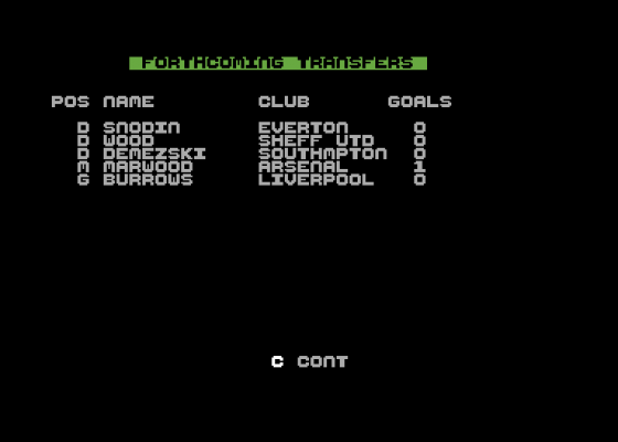 2 Player Soccer Squad Screenshot 15 (Commodore 64/128)