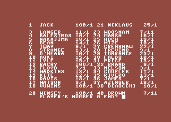 Championship Golf Screenshot 7 (Commodore 64)