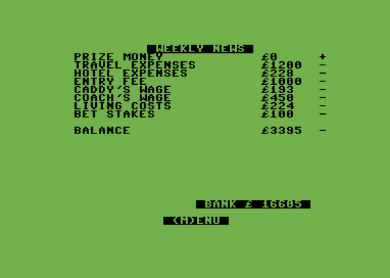 Championship Golf Screenshot 9 (Commodore 64)