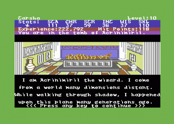 Alternate Reality: The Dungeon Screenshot 12 (Commodore 64)