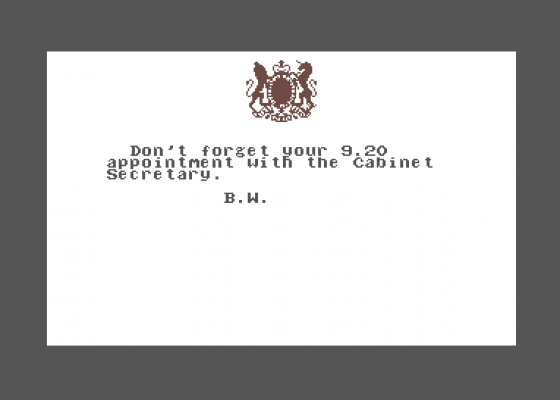 Yes, Prime Minister Screenshot 10 (Commodore 64/128)