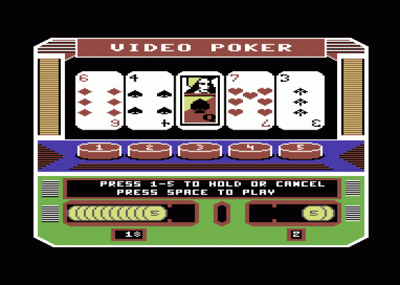 Las Vegas Video Poker Screenshot 1 (Commodore 64/128)