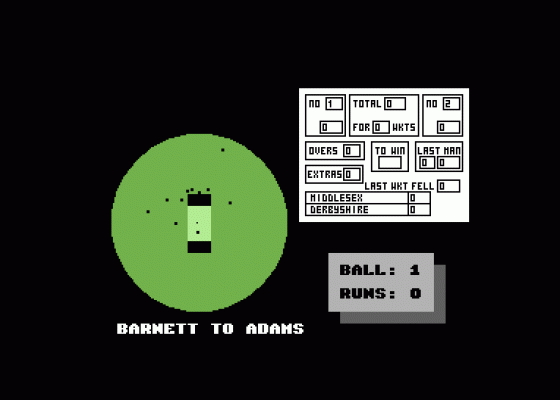 Cricket Captain Screenshot 1 (Commodore 64)