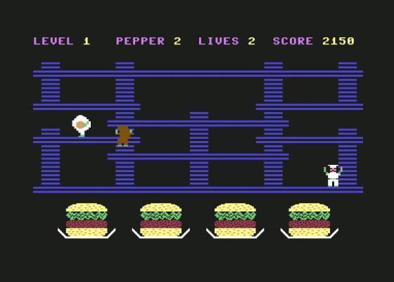 Burger Time Screenshot 6 (Commodore 64)